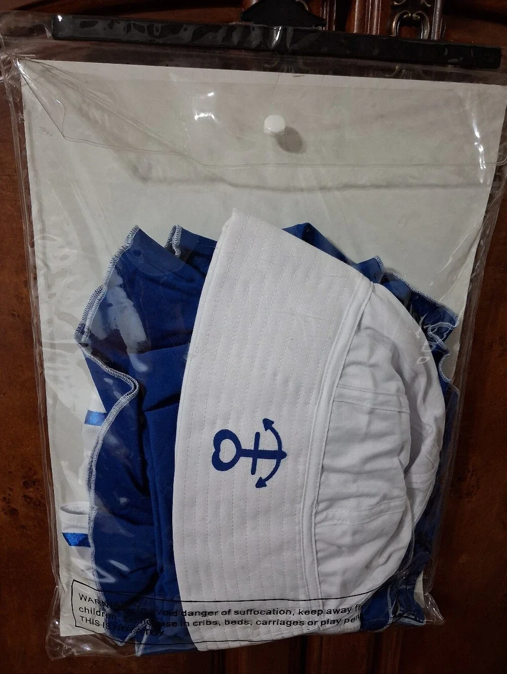Woman Large Dreamgirl Blue and White Sailor Costume with Corset Waist